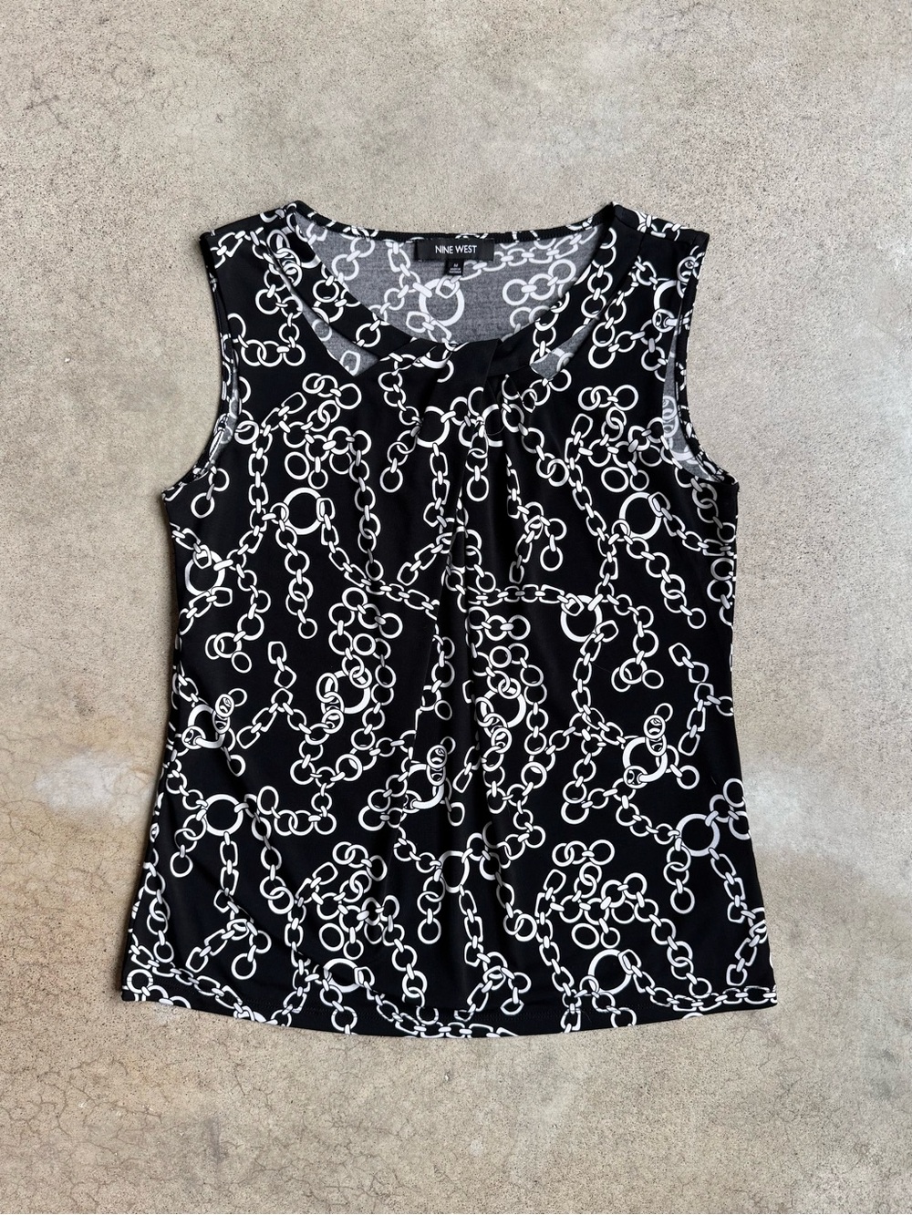 Nine West Chain Print Cutout Sleeveless Top